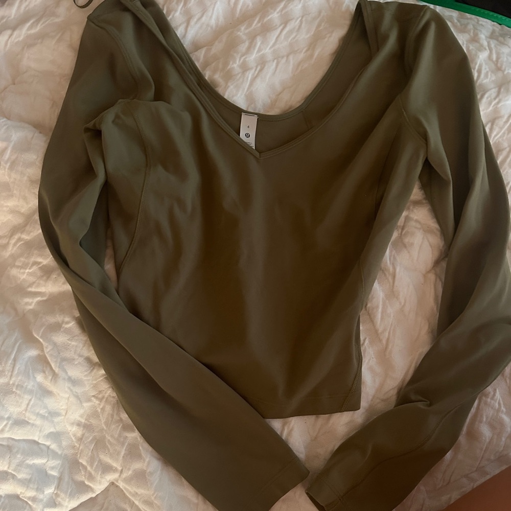 lululemon align long sleeve olive green size 4